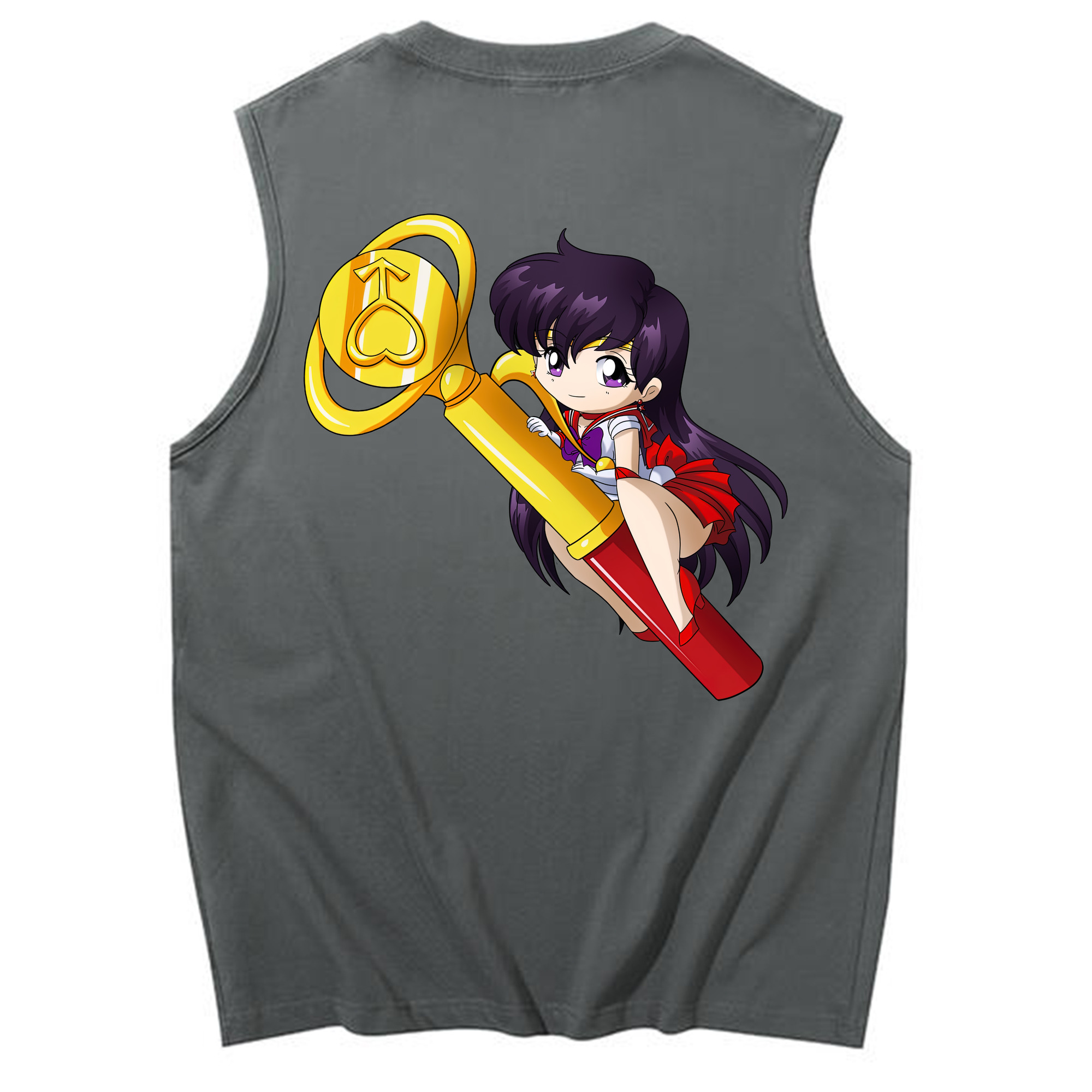 （画像用） 美少女戦士セーラームーン 火野レイ ひの レイ Sailor Moon Hino Rei （セーラーマーズ,Sailor Mars） コットン100％タンクトップ（背面プリント）